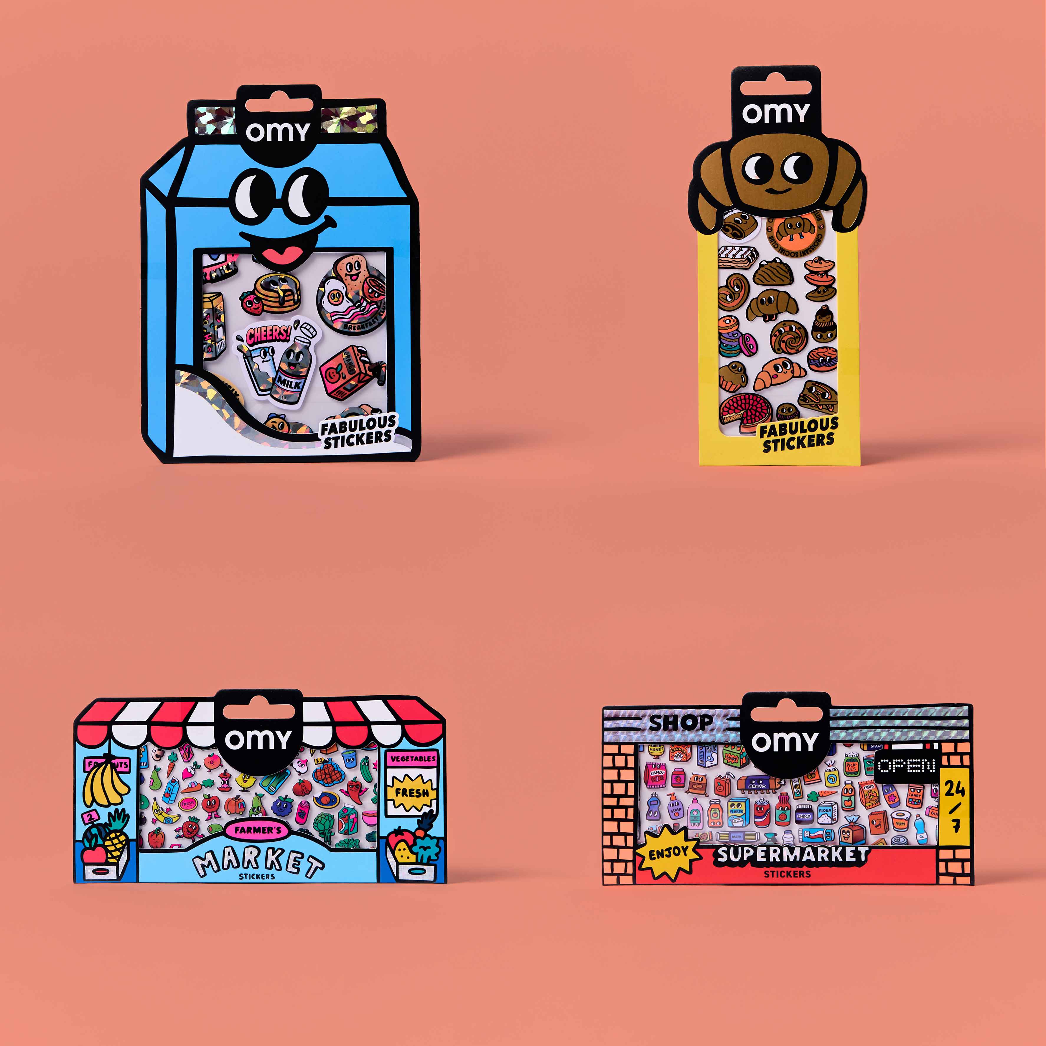 Supermarket Fun - Bundle of 4 Stickers